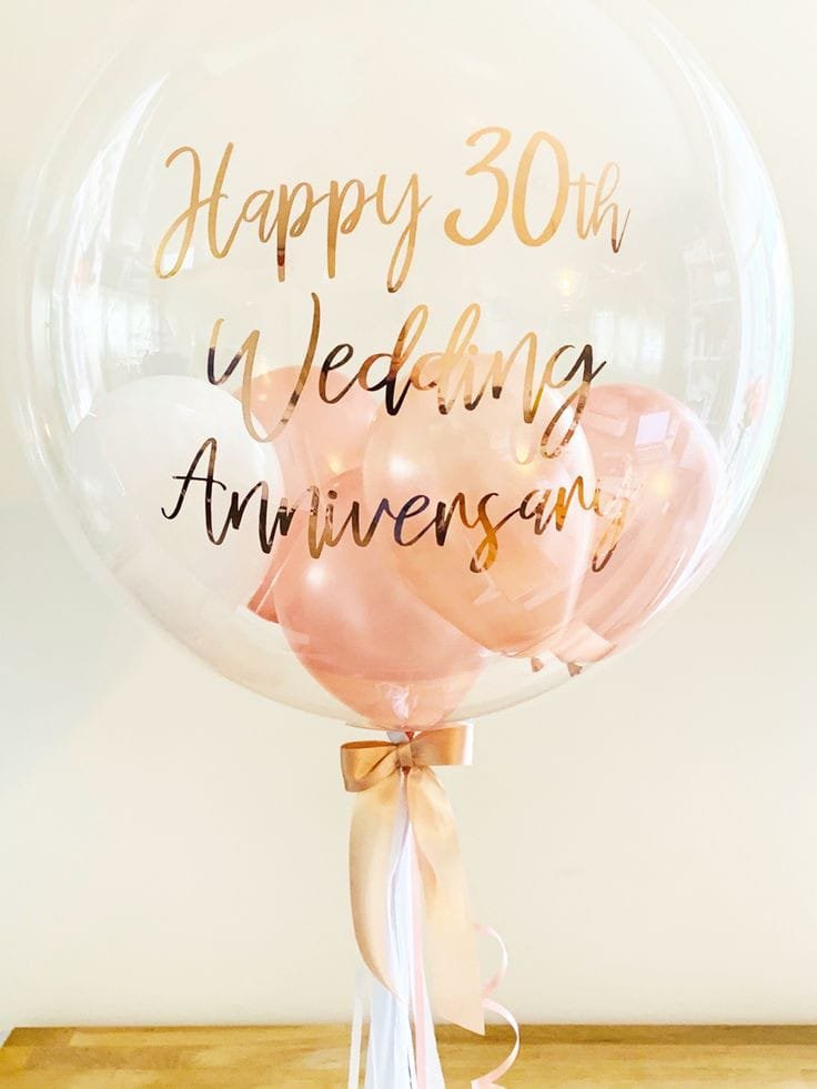 Happy 30th Anniversary Bubble Balloon
