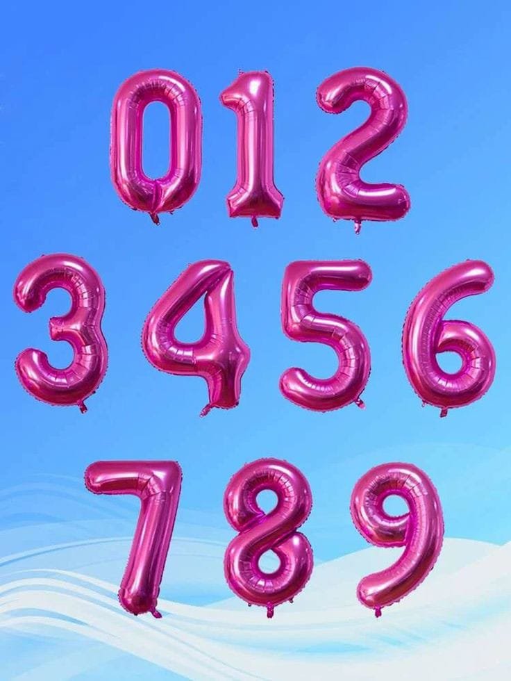 Pink Number Foil Balloons