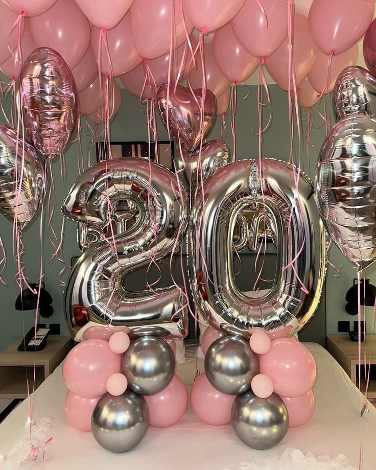 Pink and silver theme Birthday decor