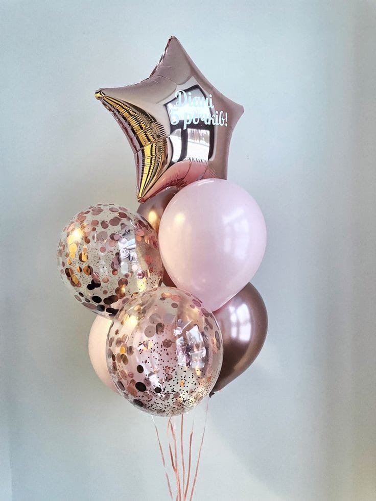 Rose Gold Balloons Bouquet