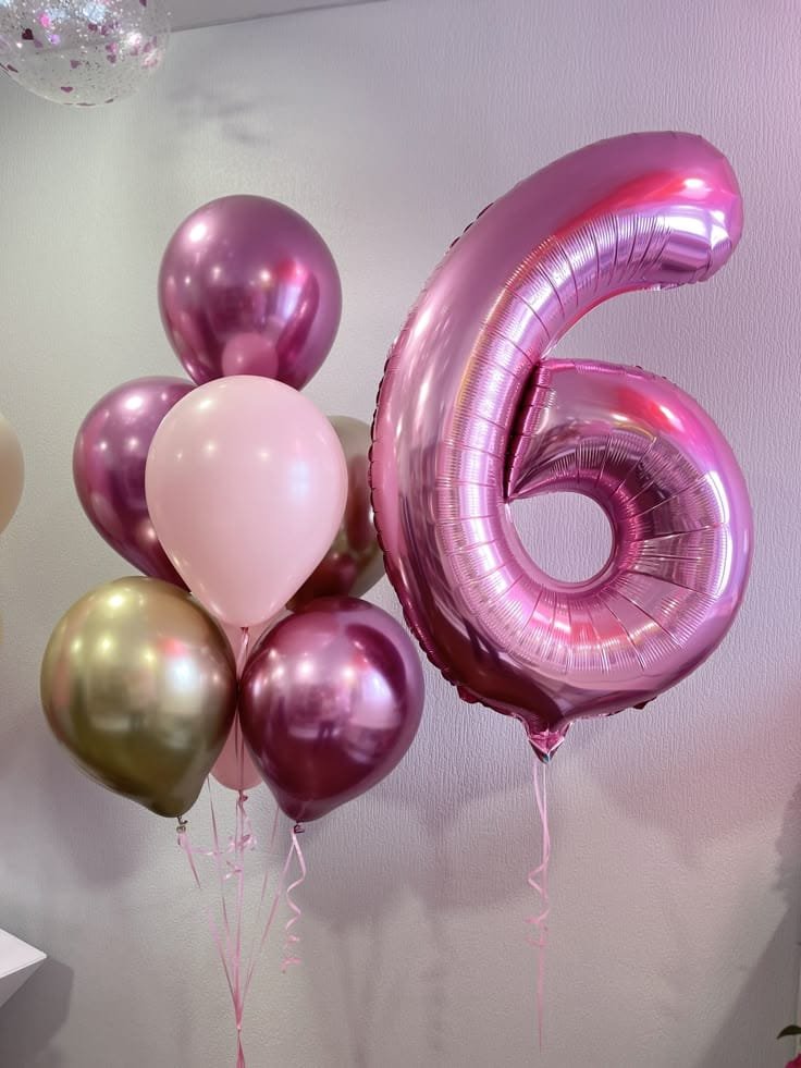 Number 6 Balloons Bouquet