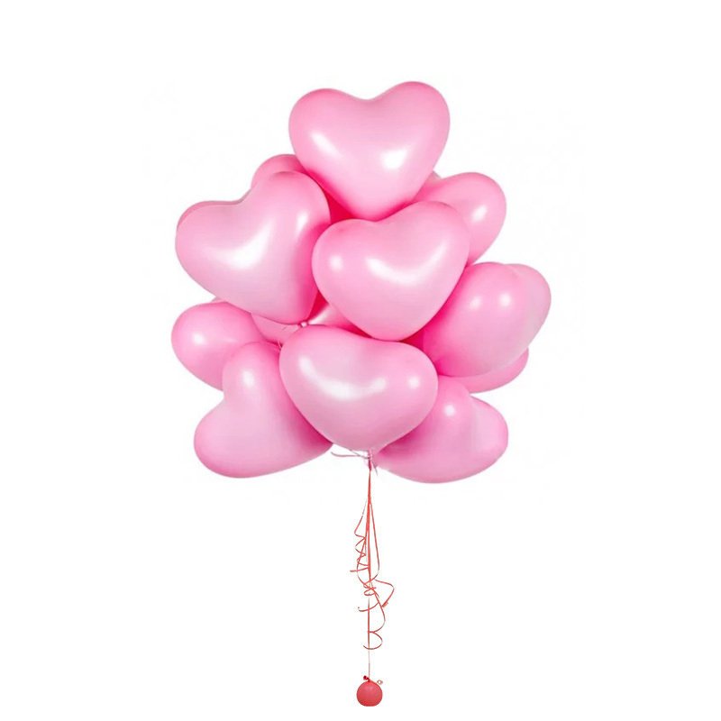 Pink Heart Shape Balloons Bouquet