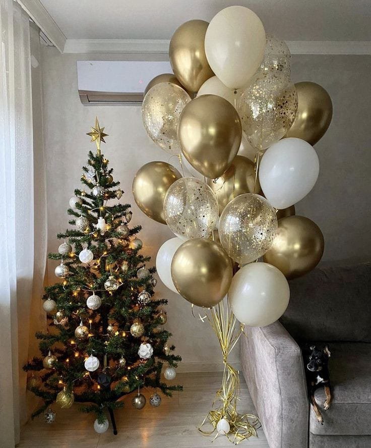 Gold Confetti Balloons Bouquet
