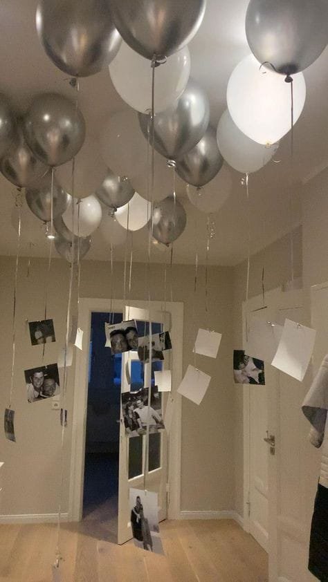 Ceiling Balloons With Picture Hanging