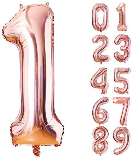 Rose Gold Foil Number Balloons