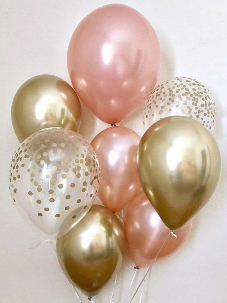 Rose Gold Confetti Balloons Bouquet